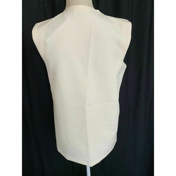 Zara Womens New Ivory Mock Neck Fuzzy Tank Top Blouse Medium - Picture 4 of 8
